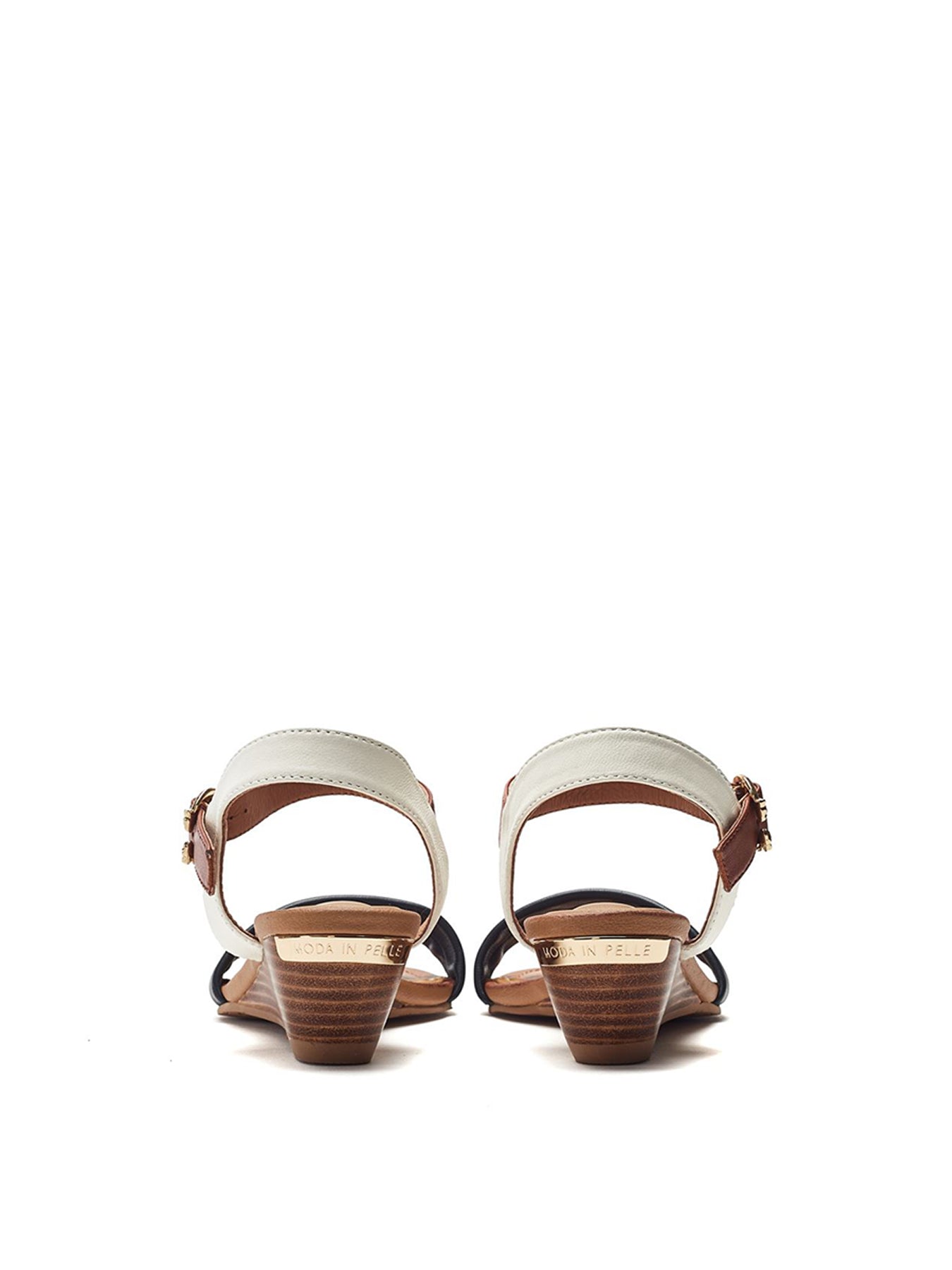 Mayapple Leather Heeled Sandals Navy