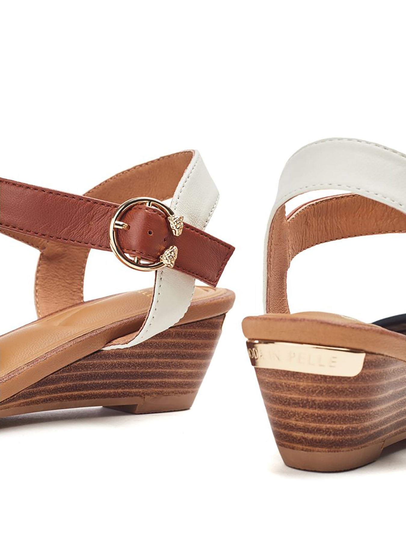 Mayapple Leather Heeled Sandals Navy