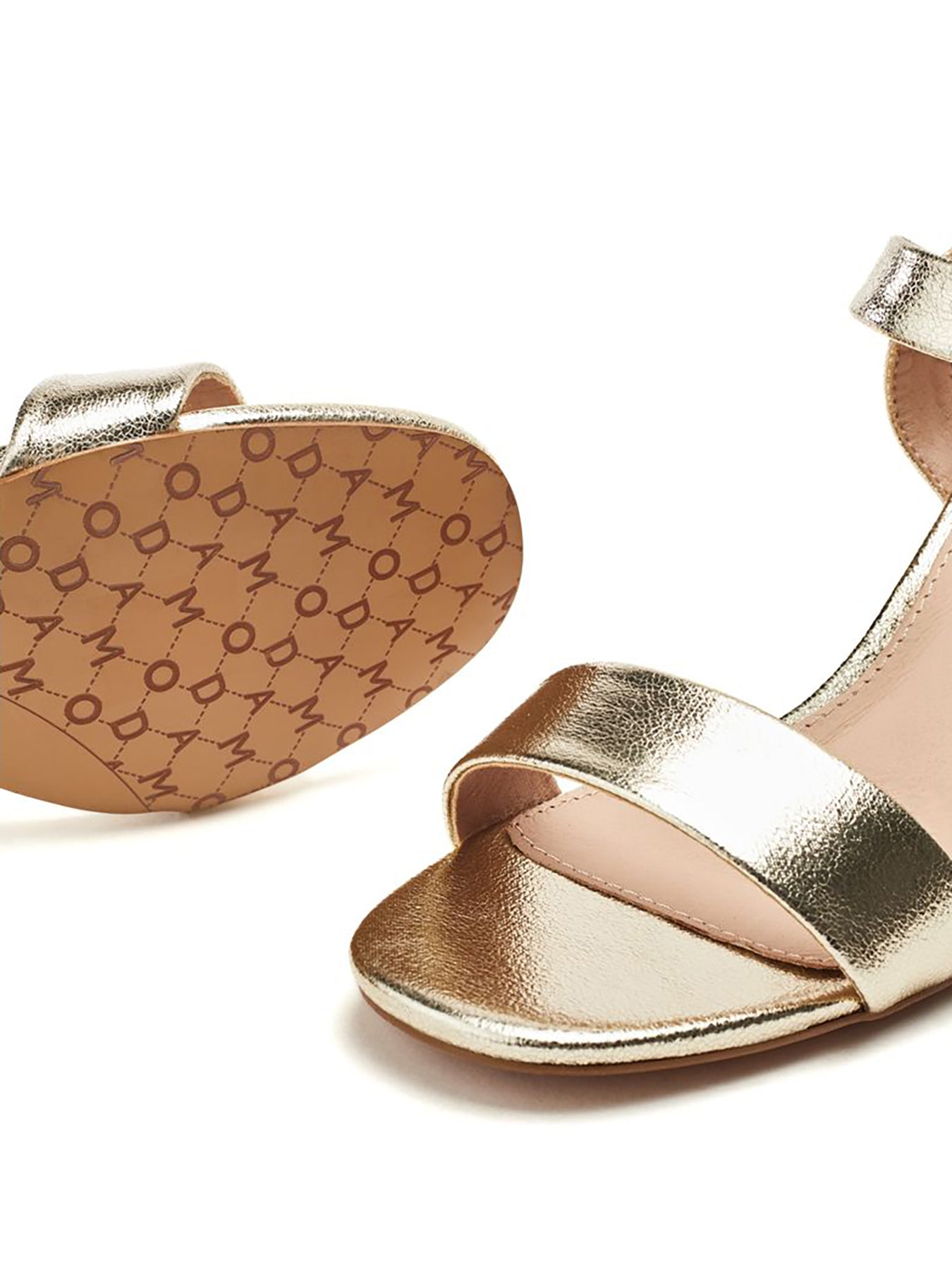 Sandypearl Leather Heeled Sandals Multi