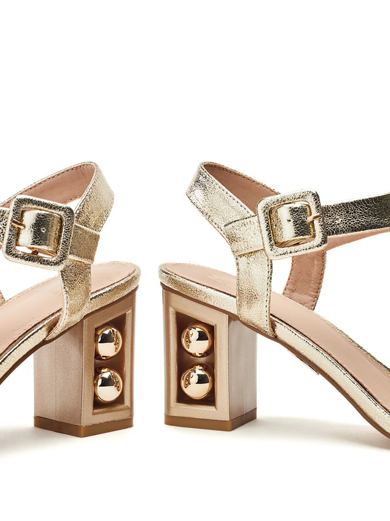 Sandypearl Leather Heeled Sandals Multi