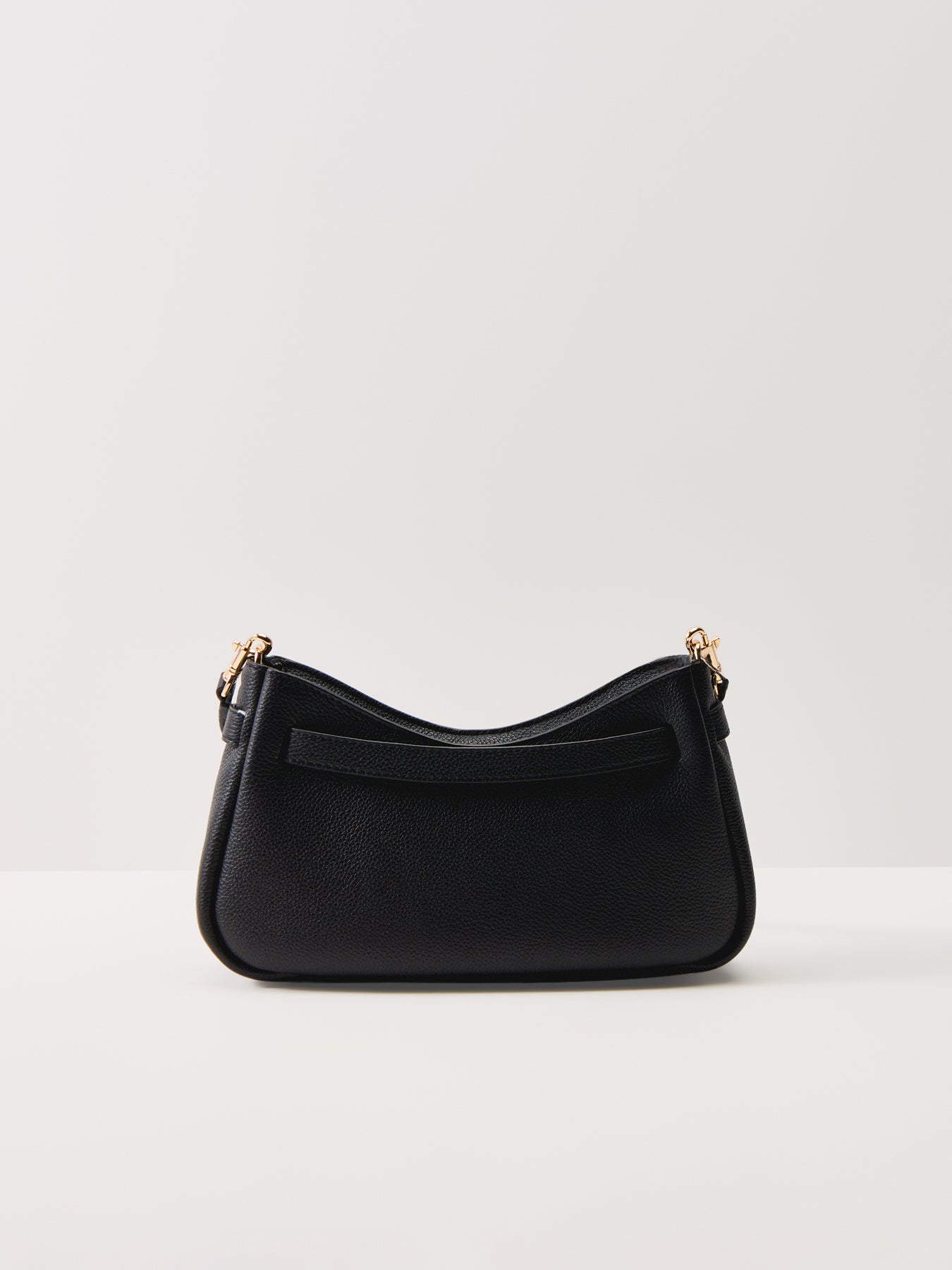 Romy Zip Top Leather Crossbody Black