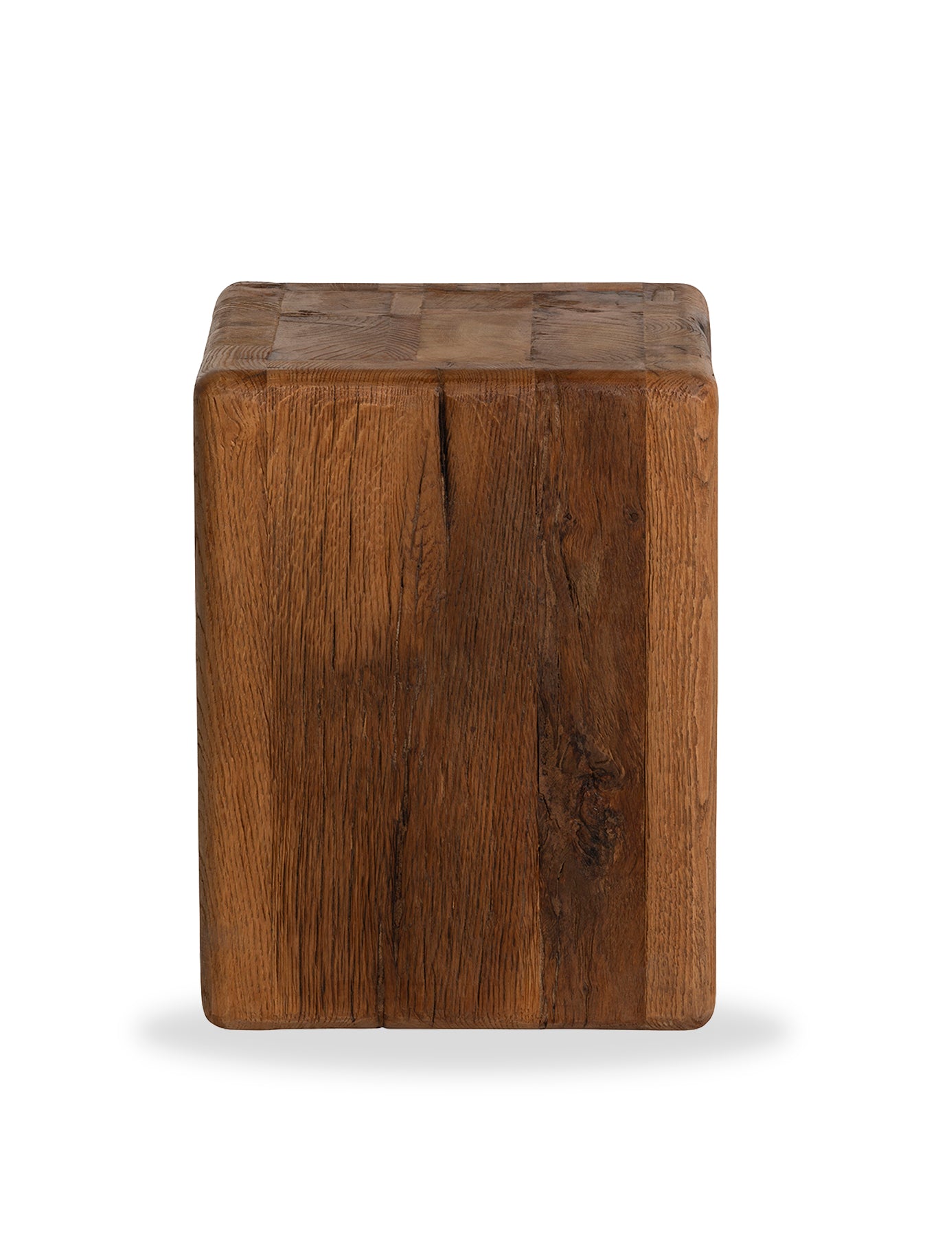 Knole Recycled Oak Stool Brown