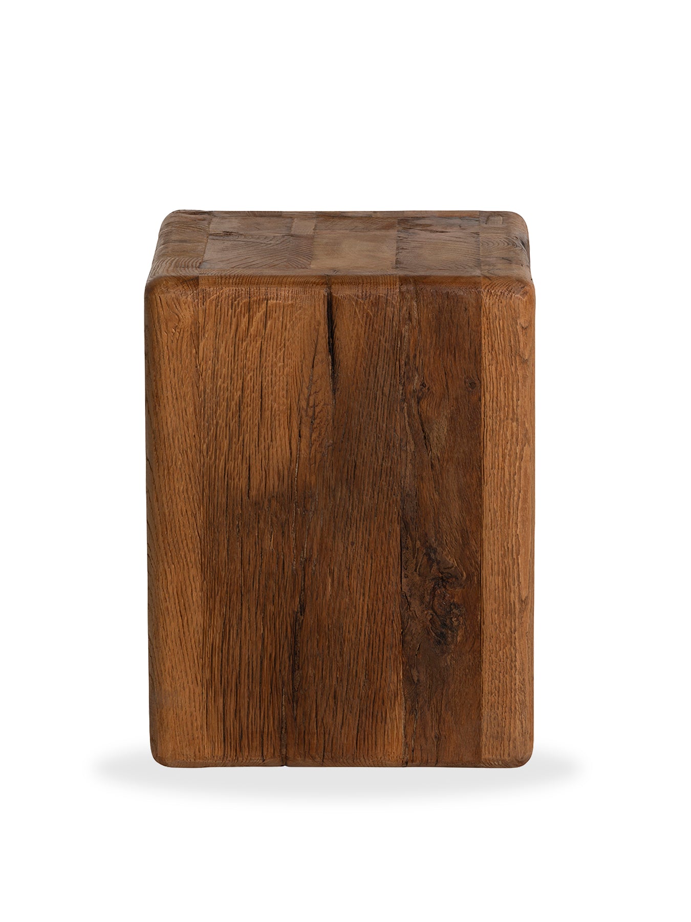 Knole Recycled Oak Stool Brown