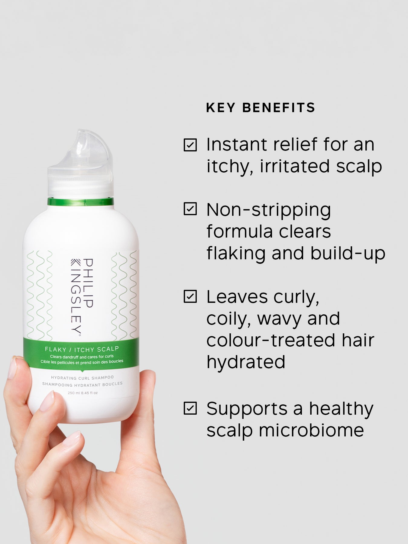 Flaky Itchy Scalp Anti-Dandruff Shampoo for Curly Hair 250ml