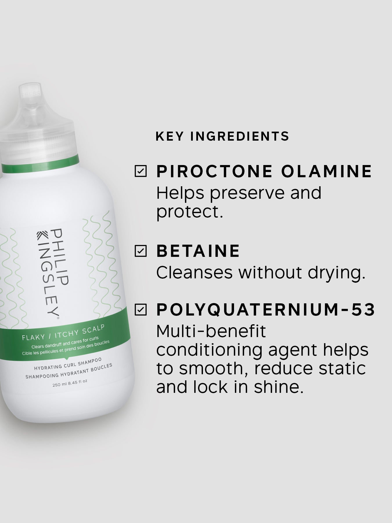 Flaky Itchy Scalp Anti-Dandruff Shampoo for Curly Hair 250ml