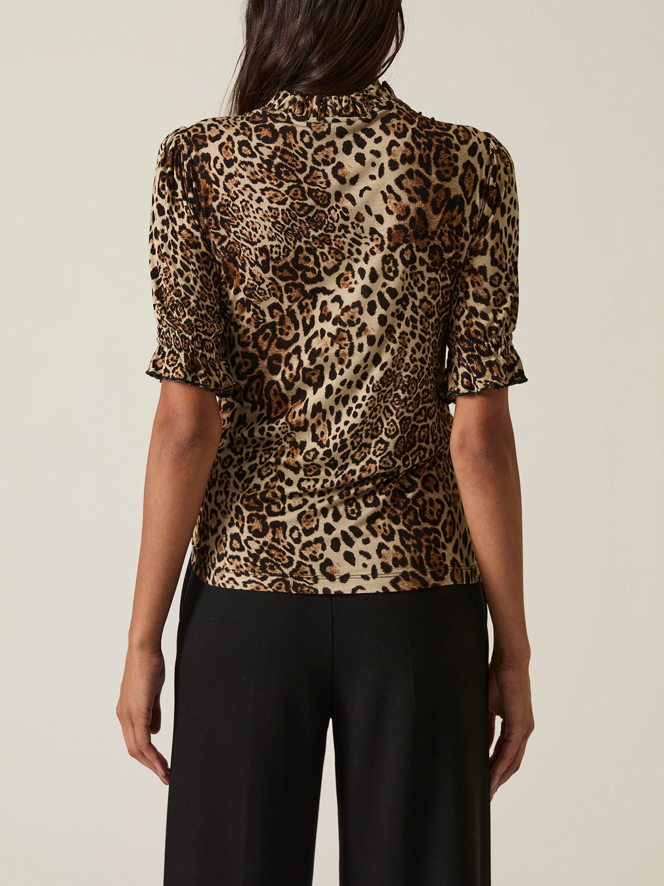 Leopard Print Blouse Brown