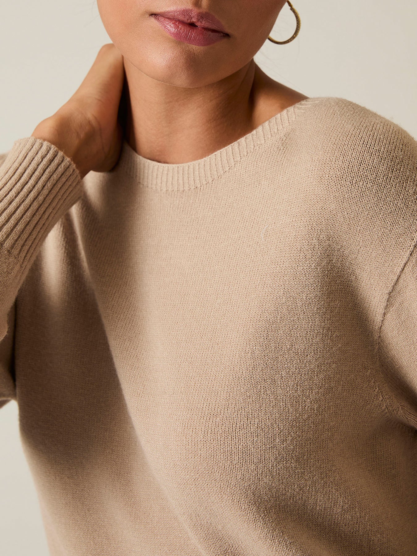 Knitted Midi Dress Taupe