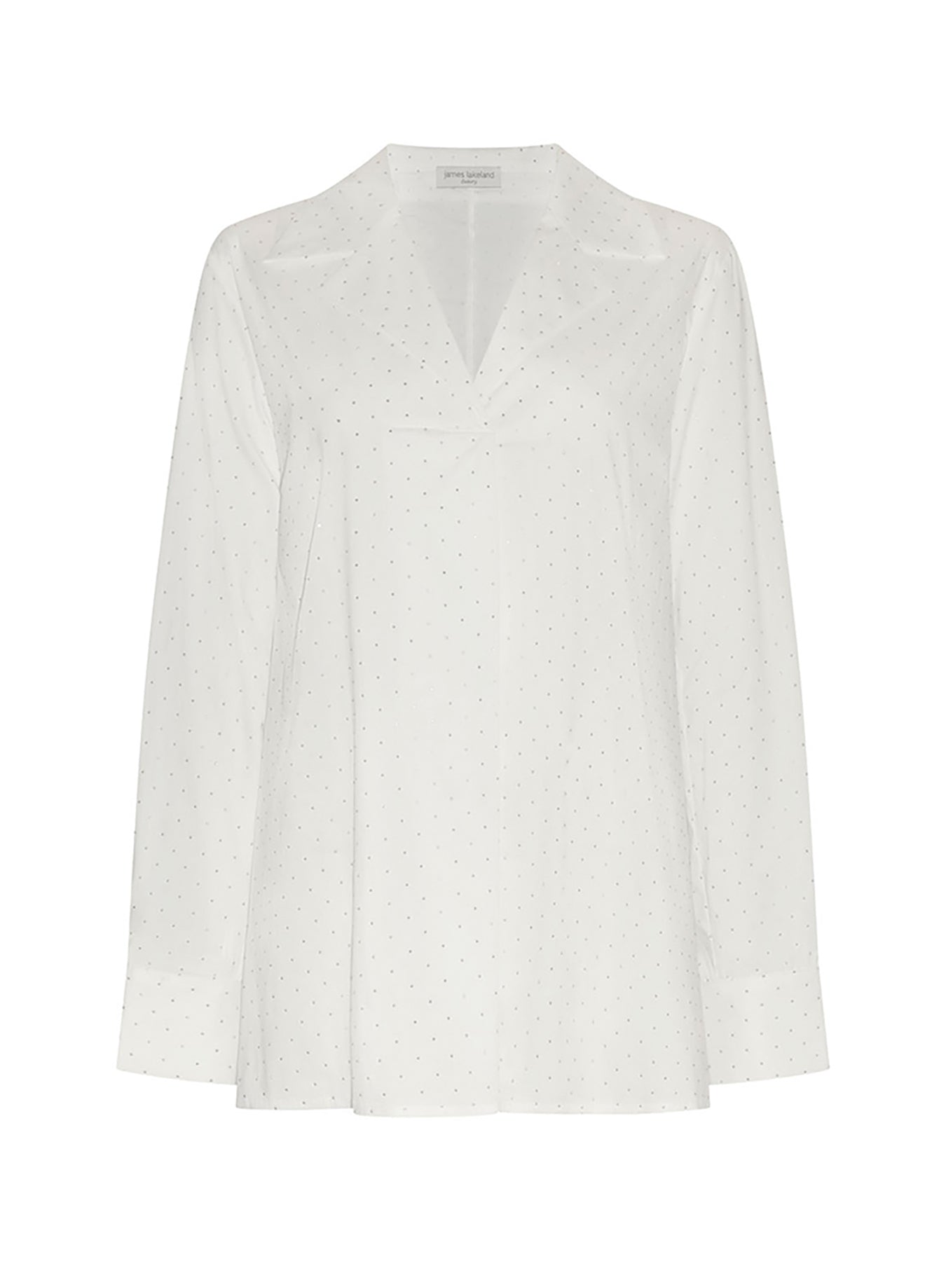 Embellished Cotton Shirt White