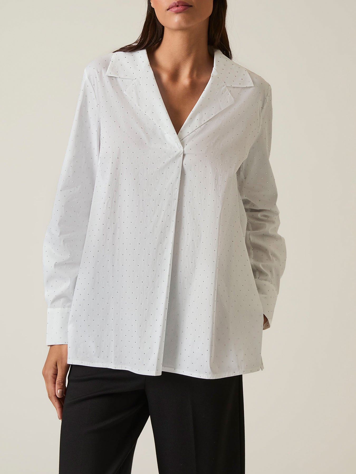 Embellished Cotton Shirt White