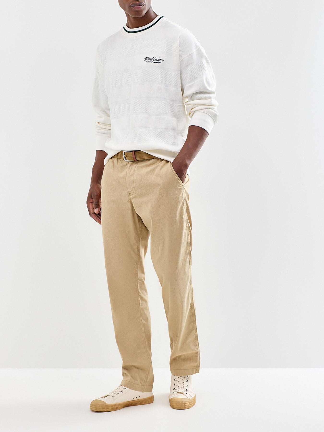 Wimbledon Textured Knit Jumper White