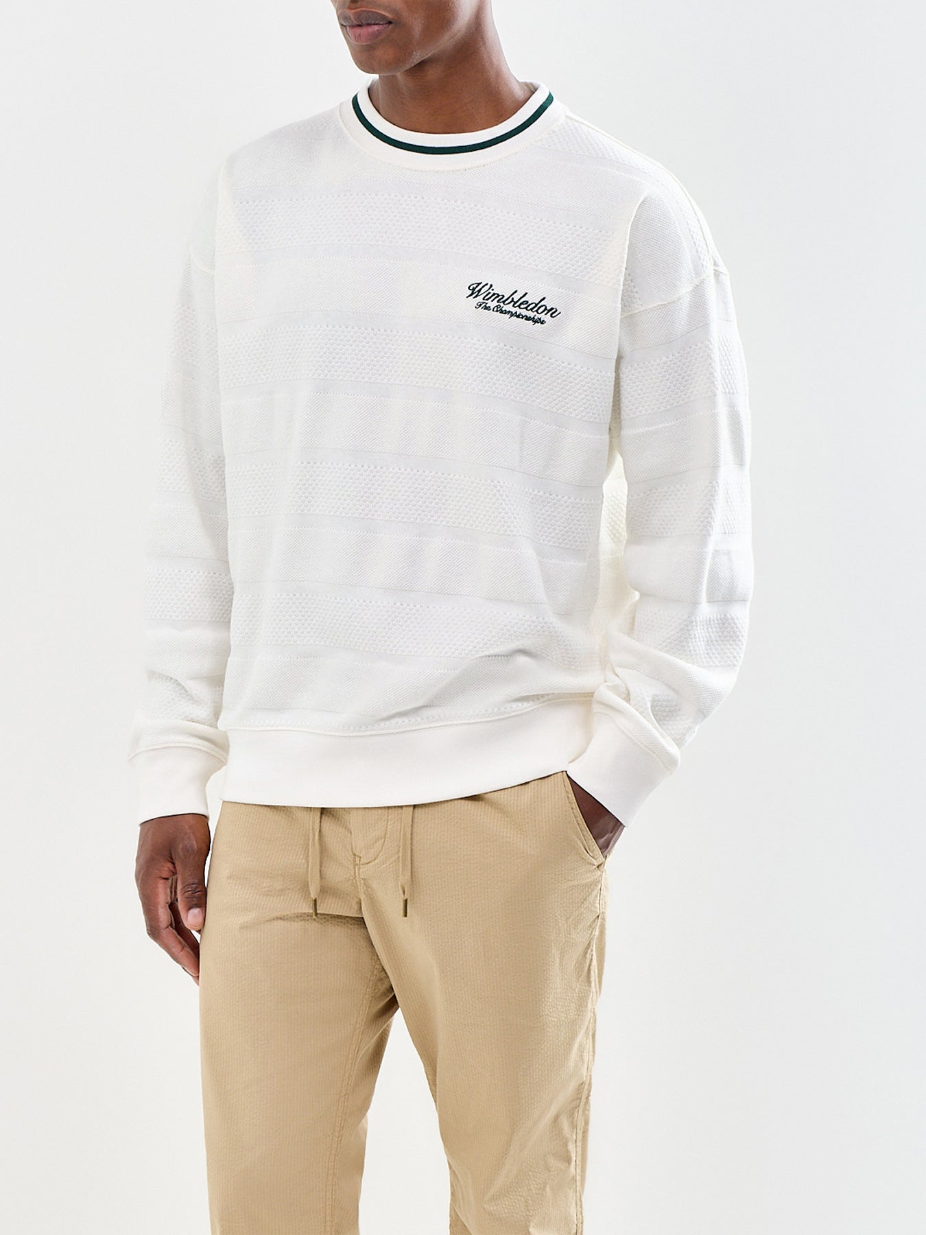 Wimbledon Textured Knit Jumper White
