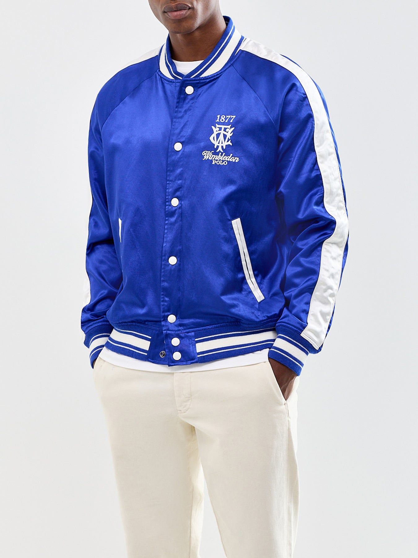 Wimbledon Varsity Bomber Jacket Blue
