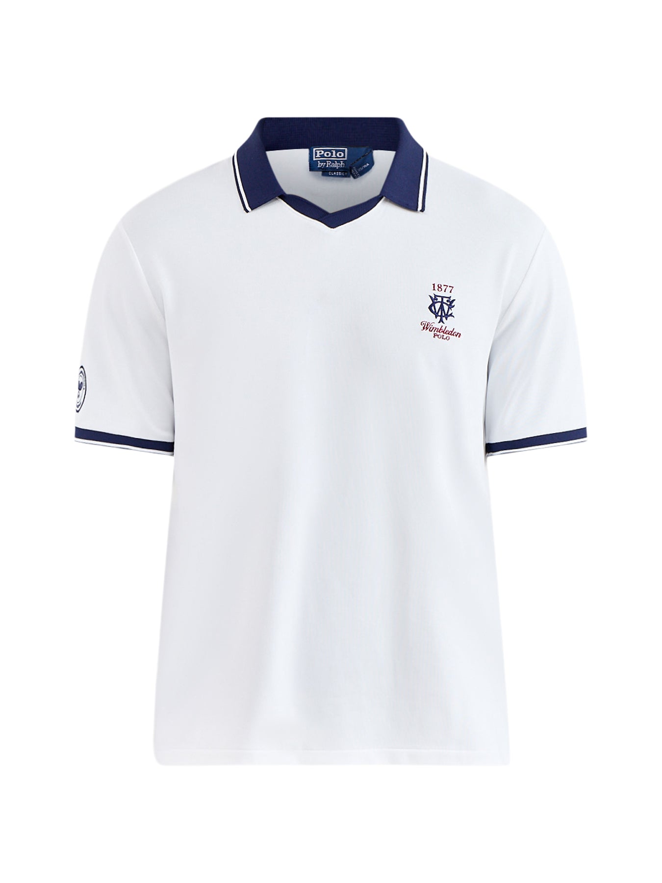 Wimbledon Open Neck Polo Shirt White