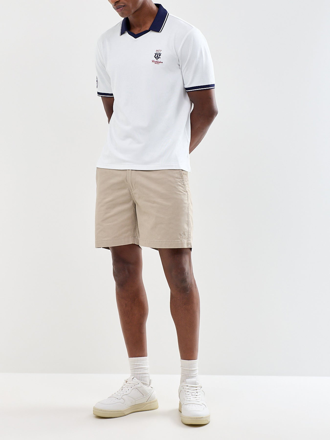 Wimbledon Open Neck Polo Shirt White