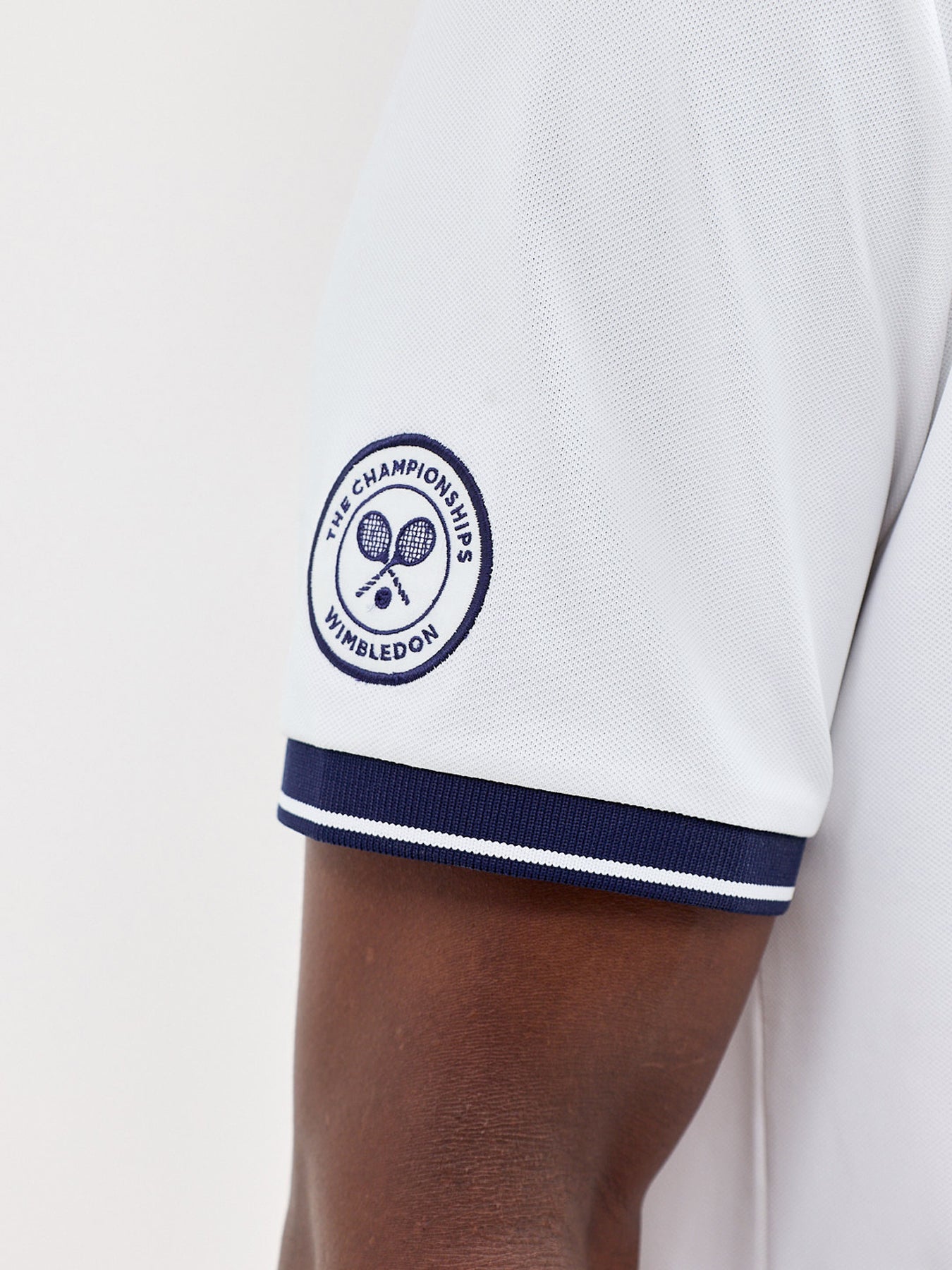 Wimbledon Open Neck Polo Shirt White