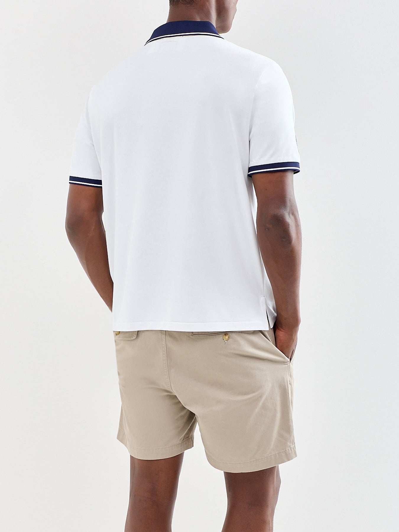 Wimbledon Open Neck Polo Shirt White