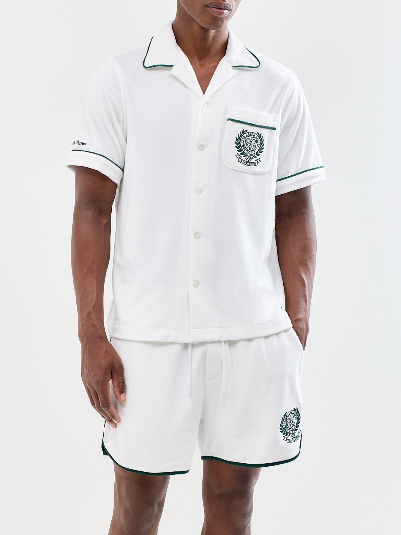 Wimbledon Crest Linen Shirt White