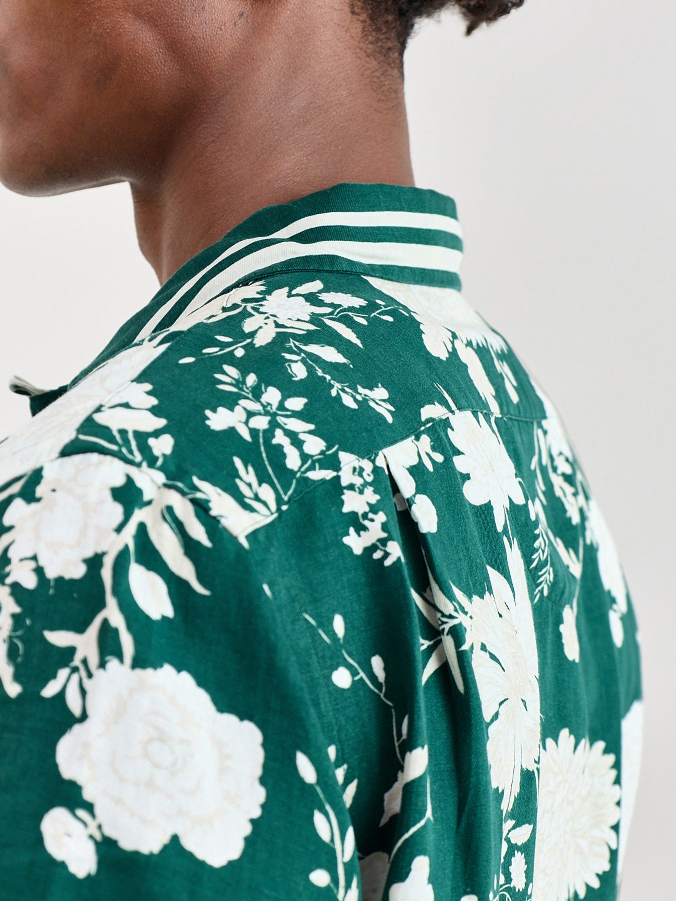 Wimbledon Floral Linen Shirt Green