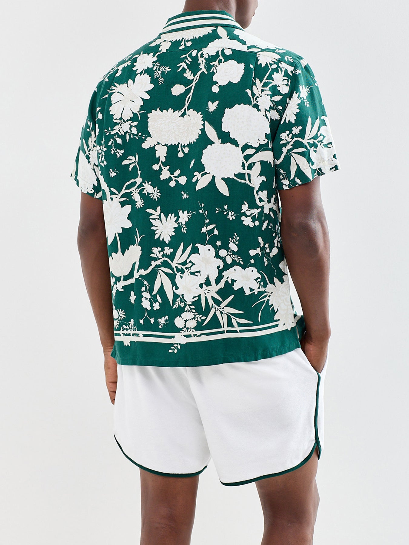 Wimbledon Floral Linen Shirt Green
