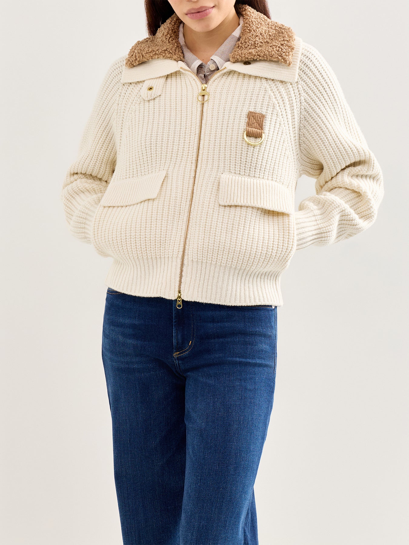 Marla Knitted Bomber Cream