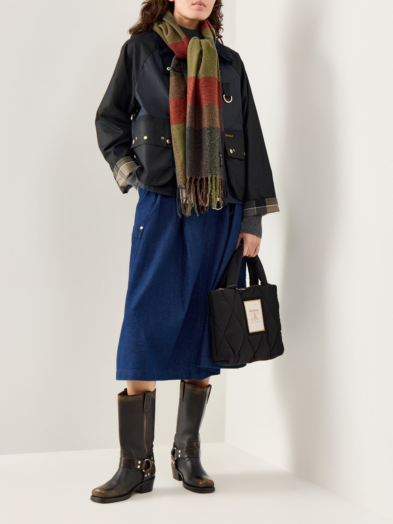Saima Denim Midi Skirt Rinse Wash