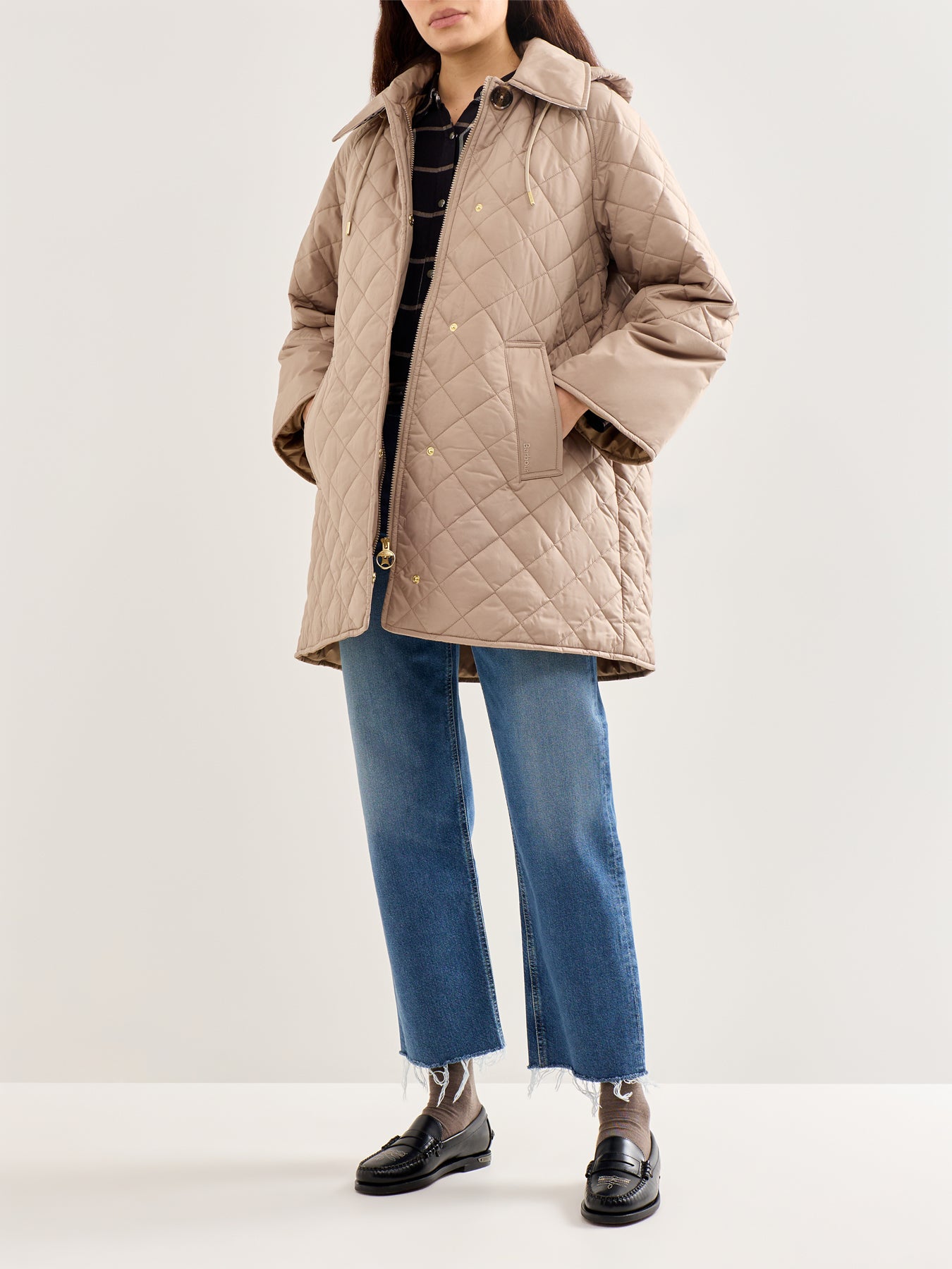 Cara Quilted Jacket Beige