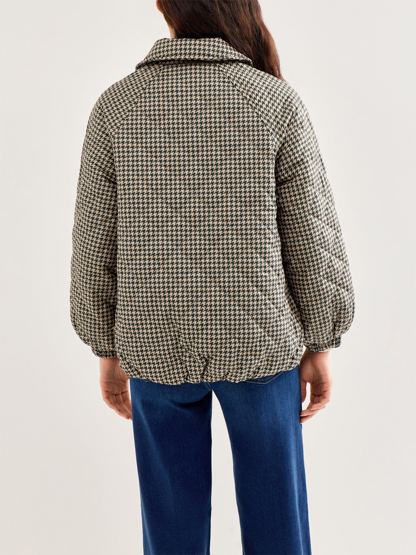 Laoise Check Quilted Jacket Green