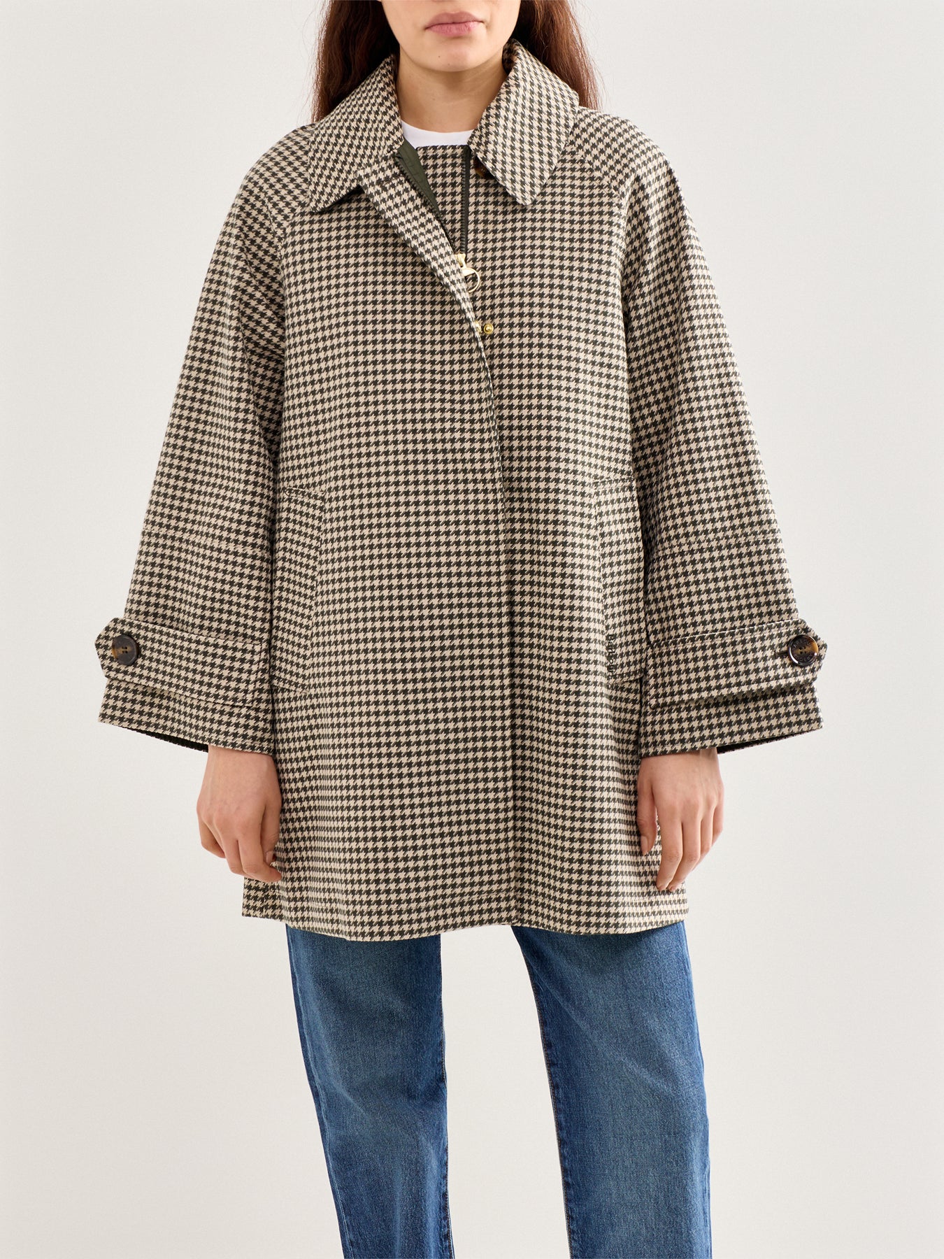 Kennedy Check Showerproof Jacket Green