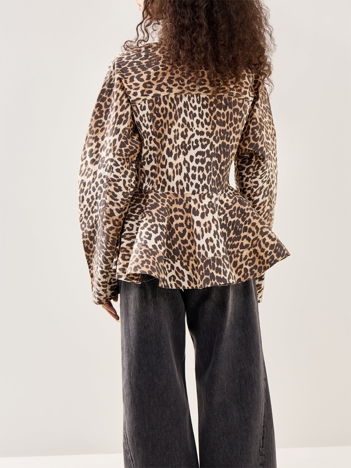 Printed Cotton Peplum Shirt Multi