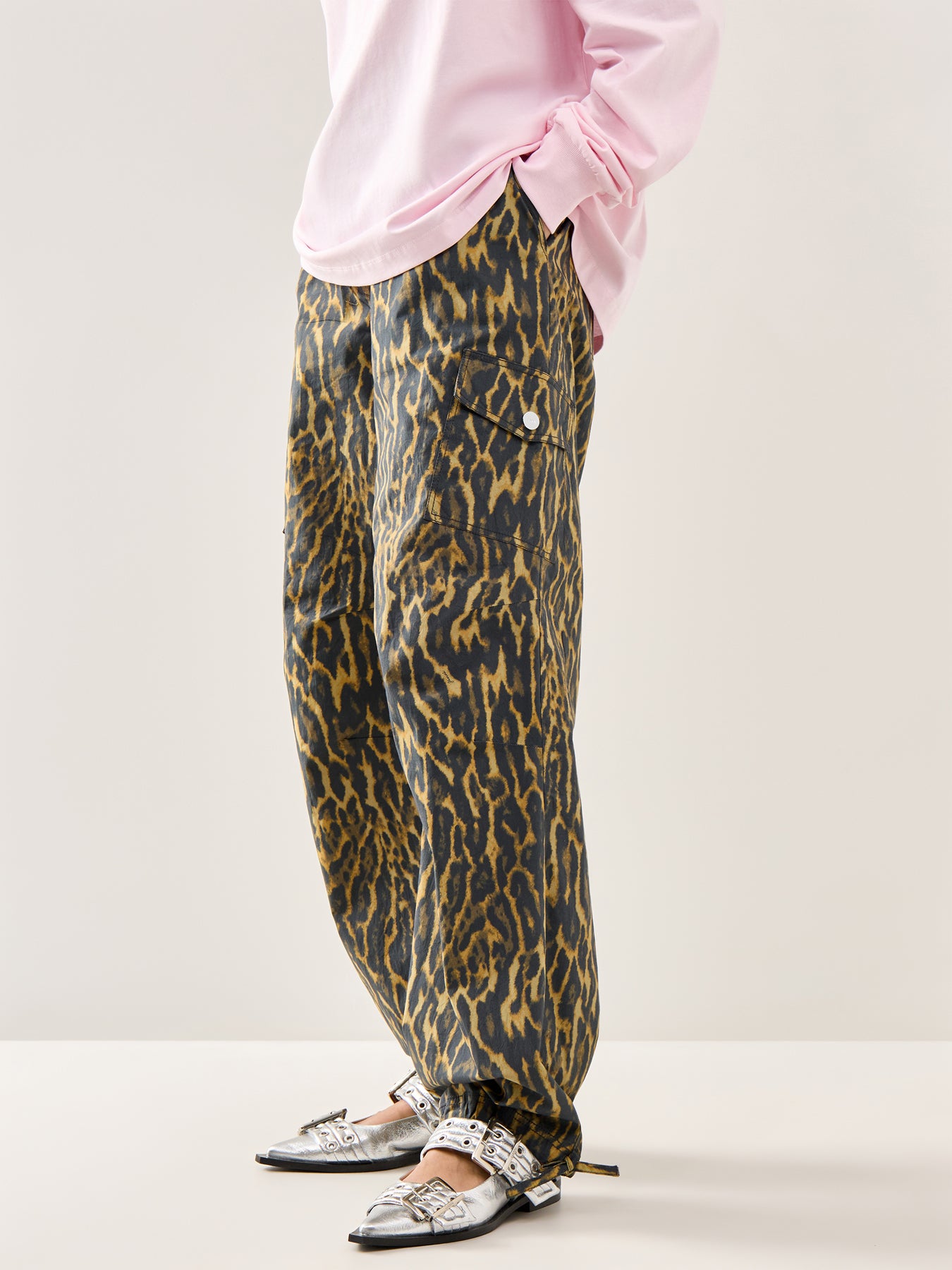 Printed Stretch Cargo Trousers Multi