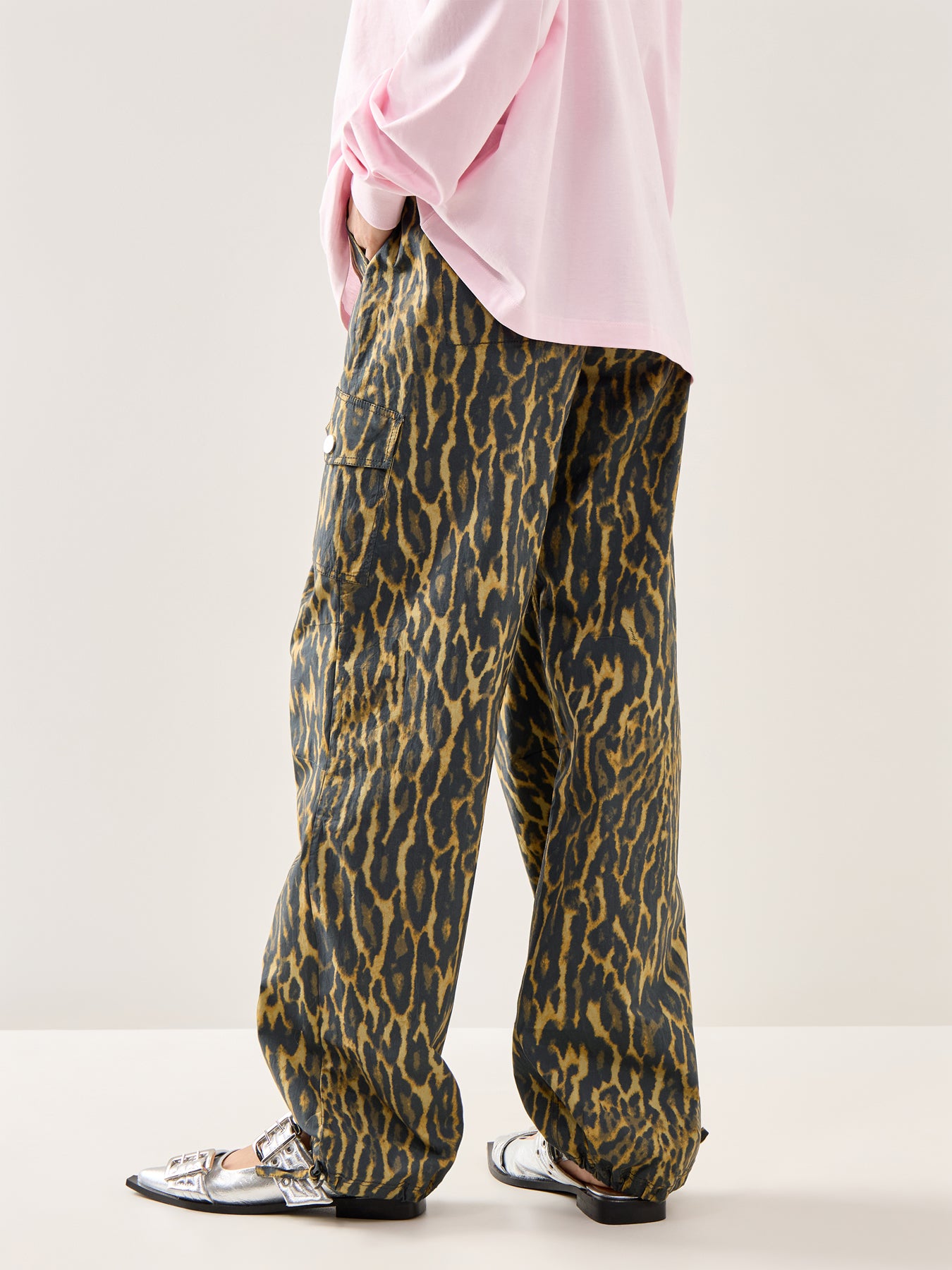 Printed Stretch Cargo Trousers Multi