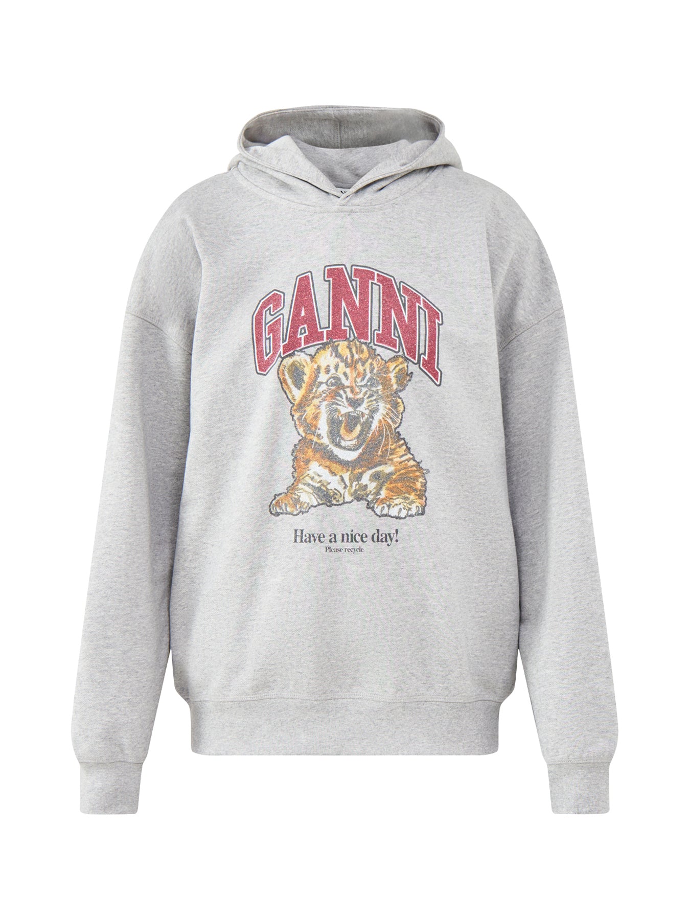 Isoli Beaded Baby Tiger Print Hoodie Grey