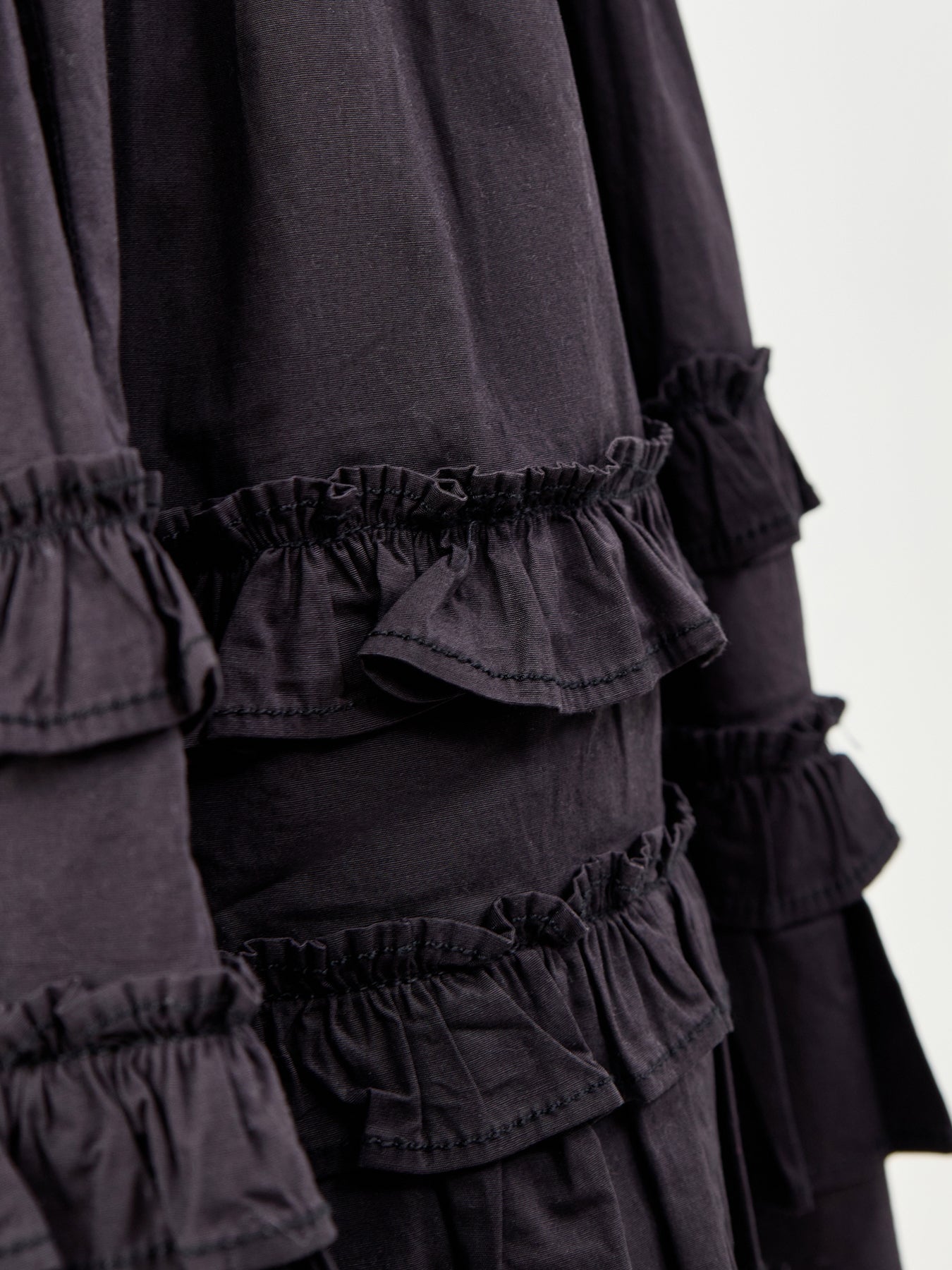 Stretch Cotton Mini Strap Dress Black