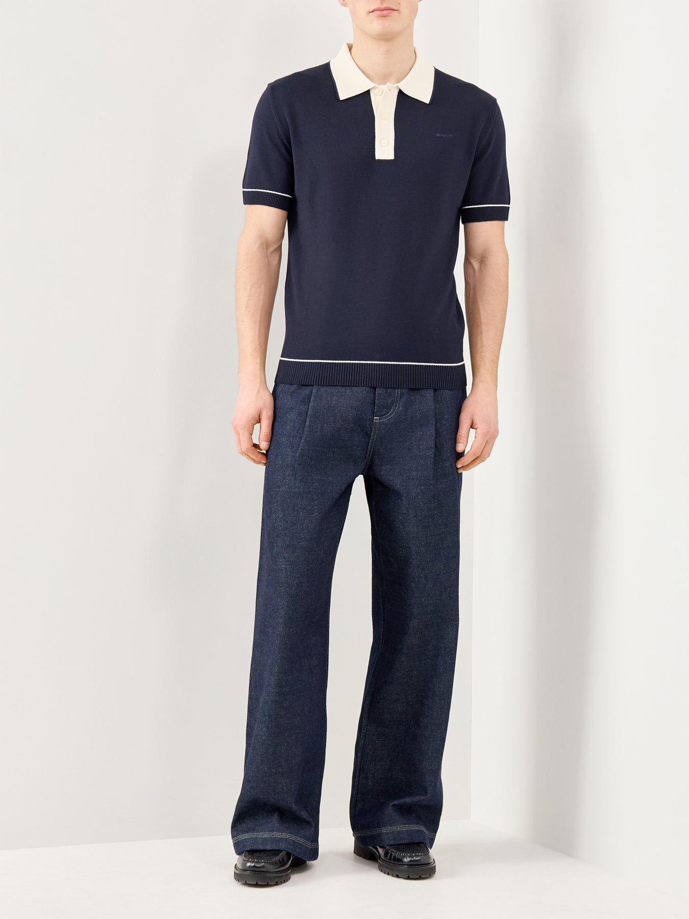 GANT Cotton Modal Polo Shirt Evening Blue