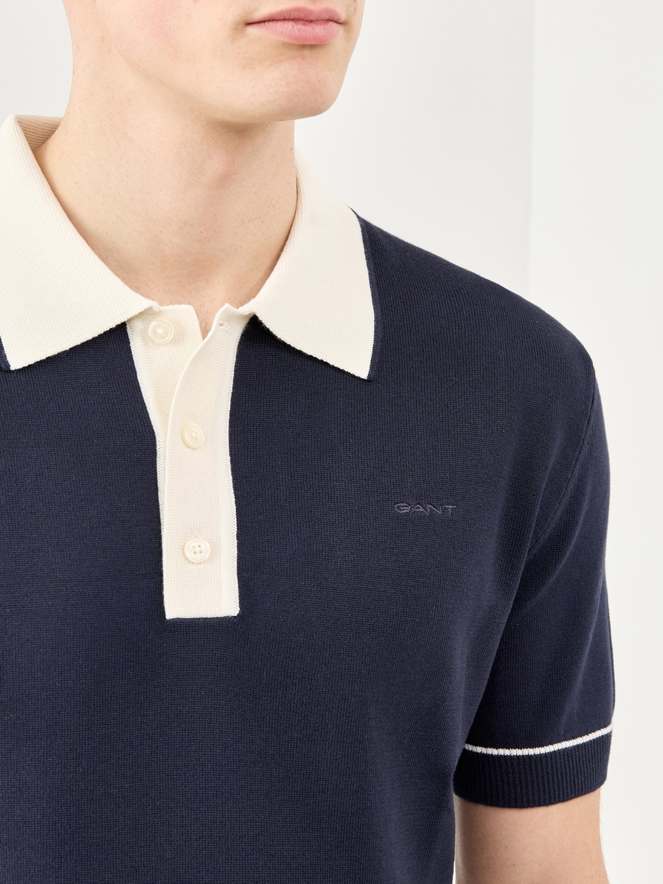 GANT Cotton Modal Polo Shirt Evening Blue