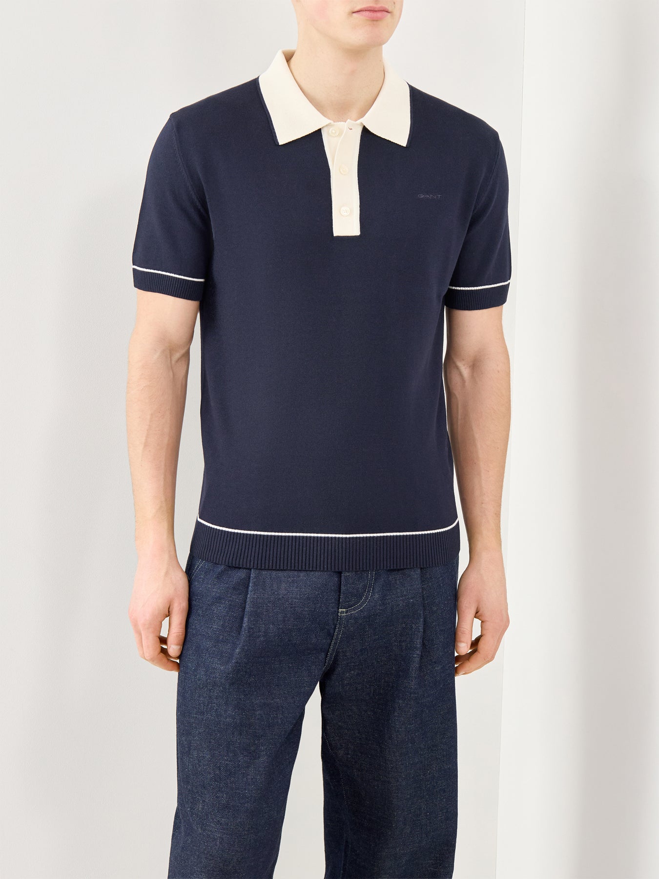 GANT Cotton Modal Polo Shirt Evening Blue