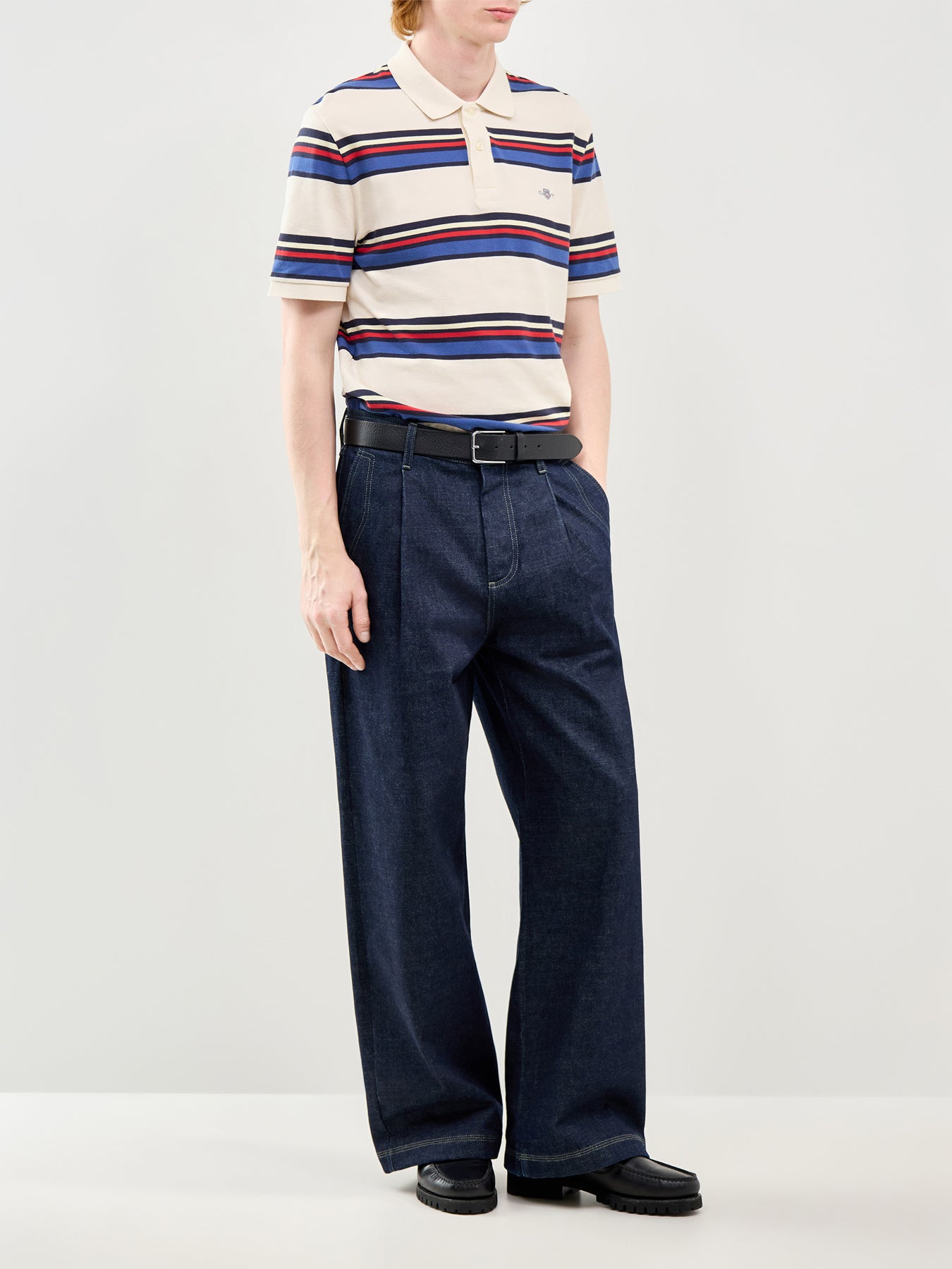 Striped Polo Shirt White