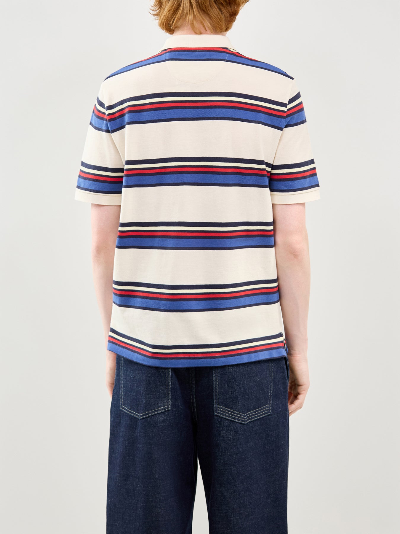 Striped Polo Shirt White