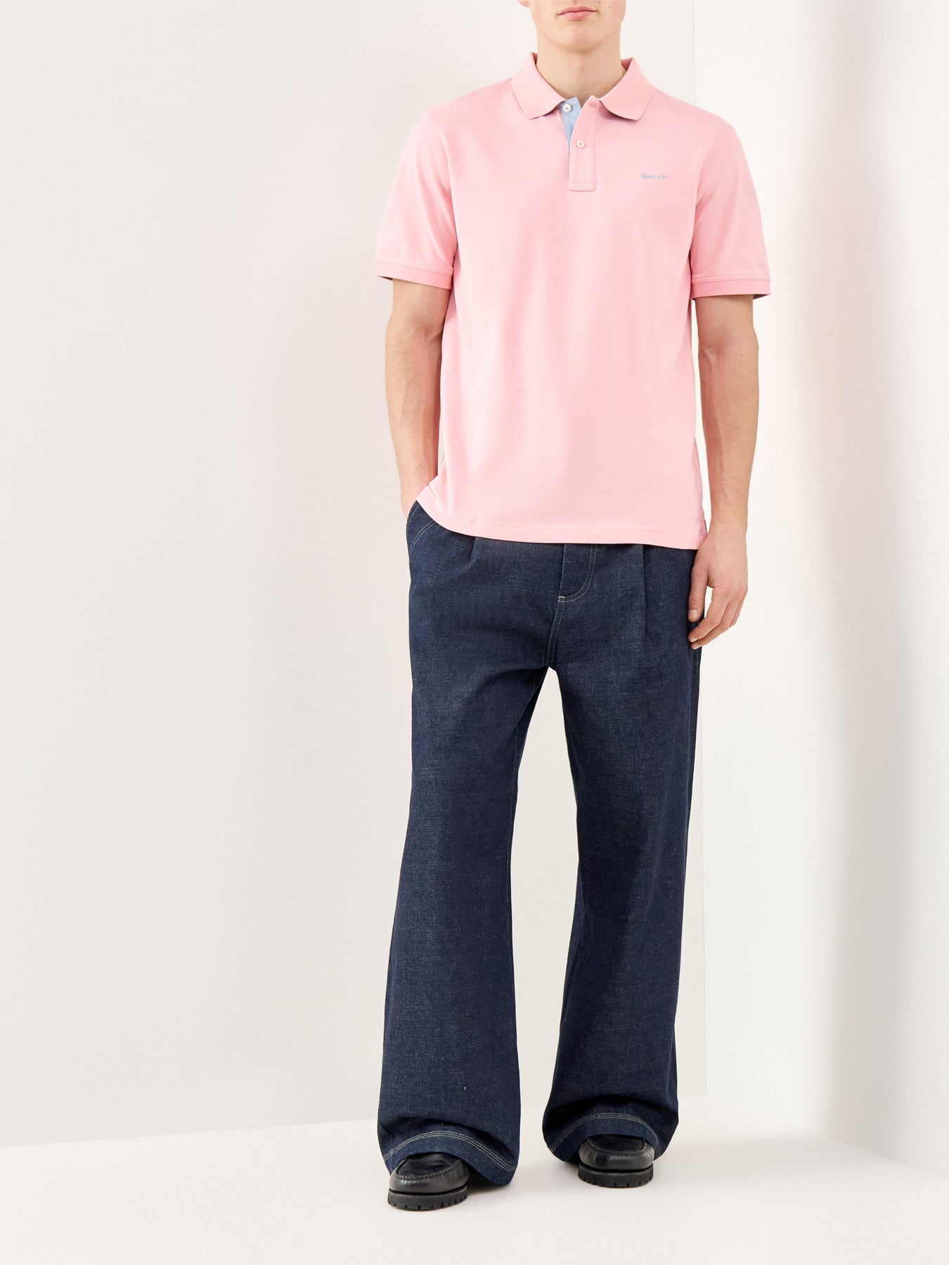 GANT Contrast Piqué Polo Shirt Pink