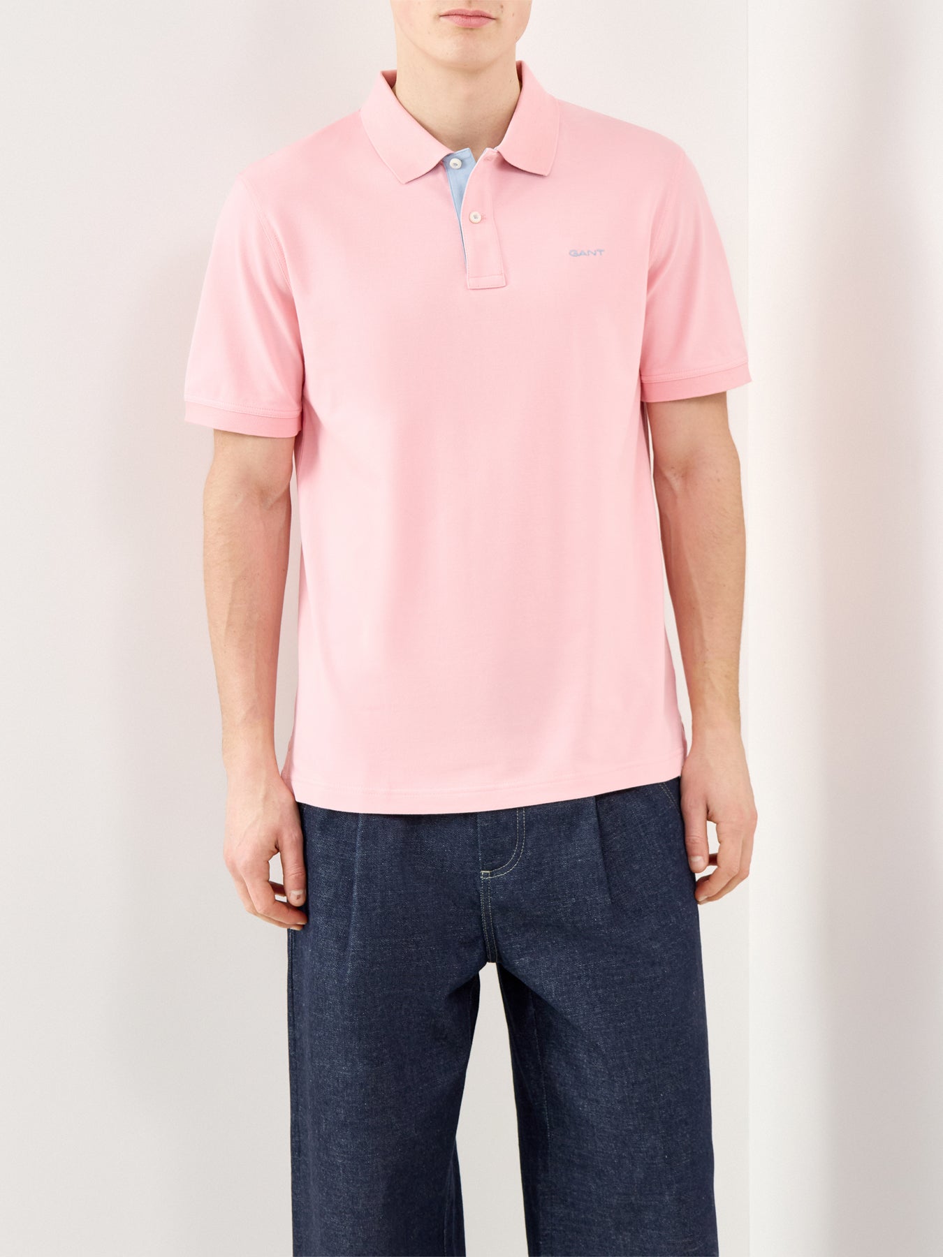 GANT Contrast Piqué Polo Shirt Pink