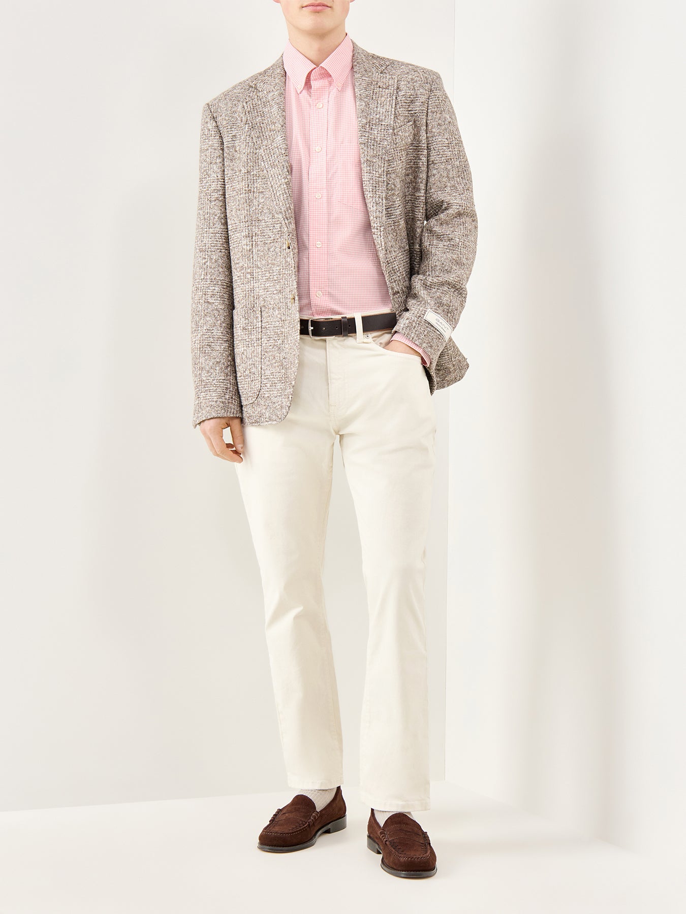 Poplin Gingham Shirt Washed Pink