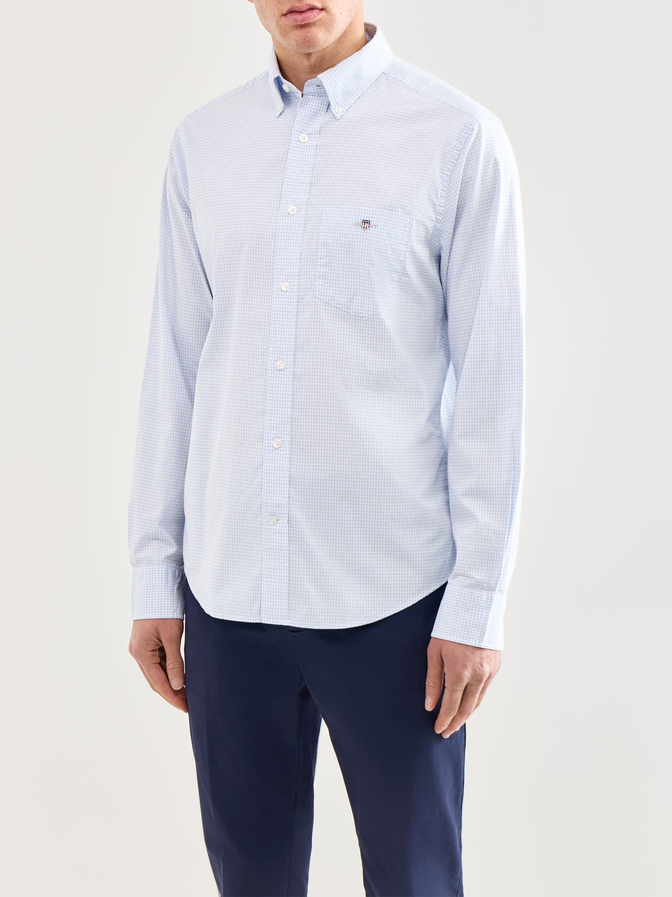 Classic Poplin Gingham Shirt Blue