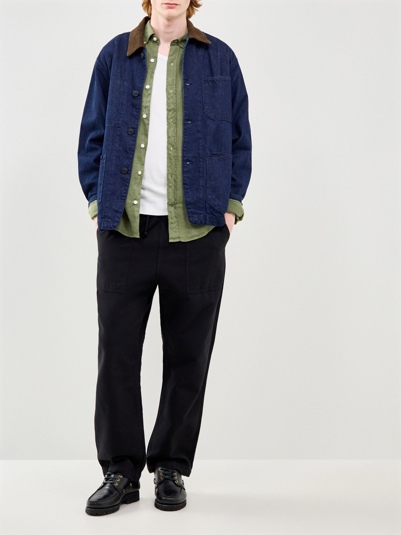 Garment Dyed Linen Shirt Green