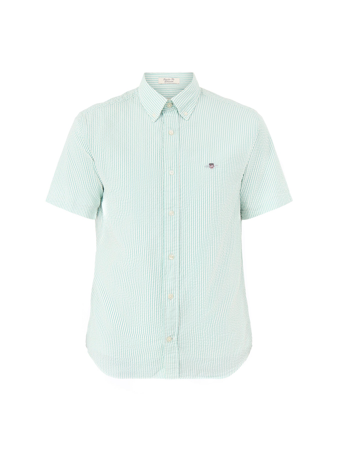 GANT Seersucker Stripe Short Sleeve Shirt Turquoise