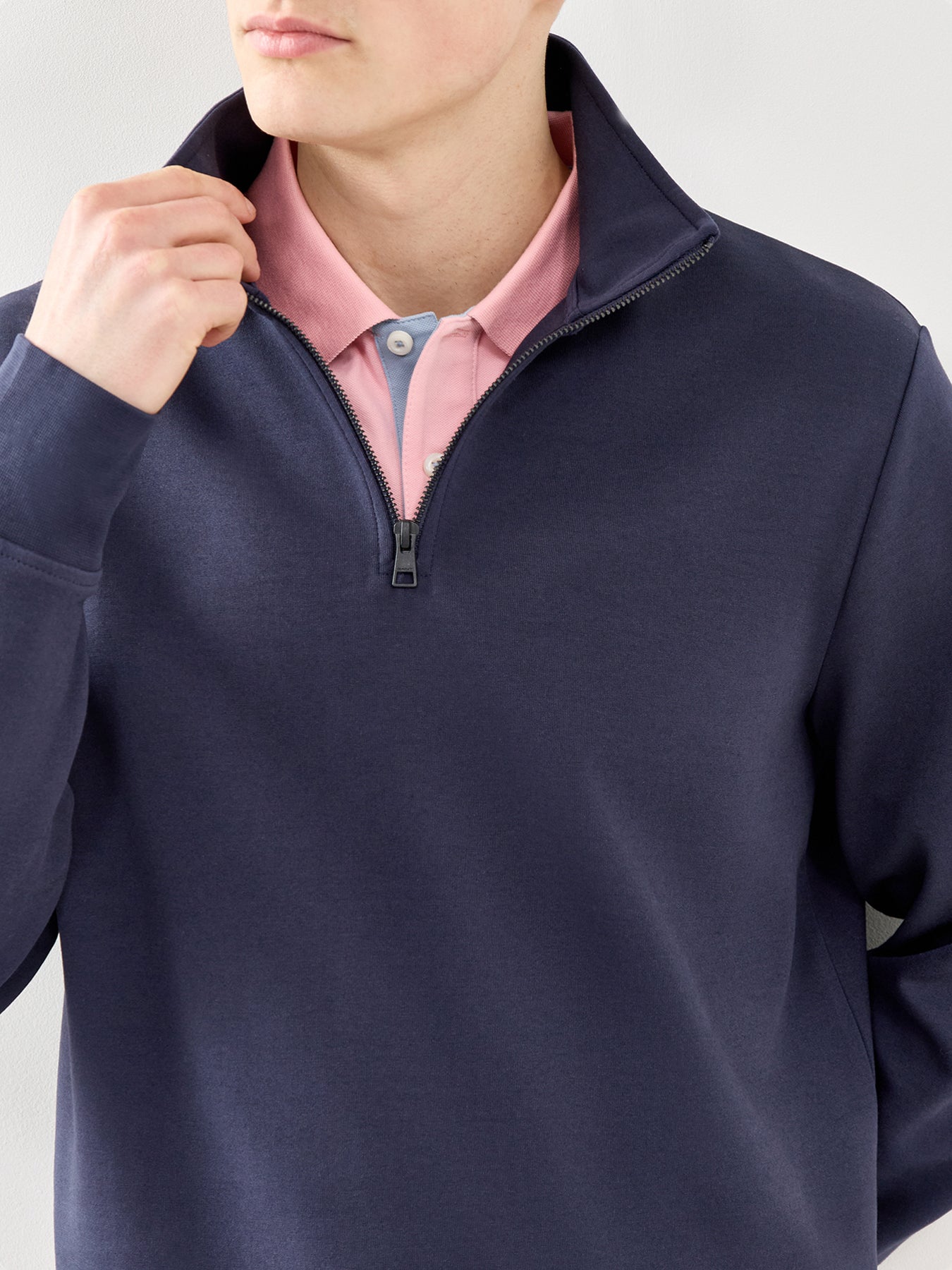 GANT Interlock Half Zip Sweatshirt Evening Blue