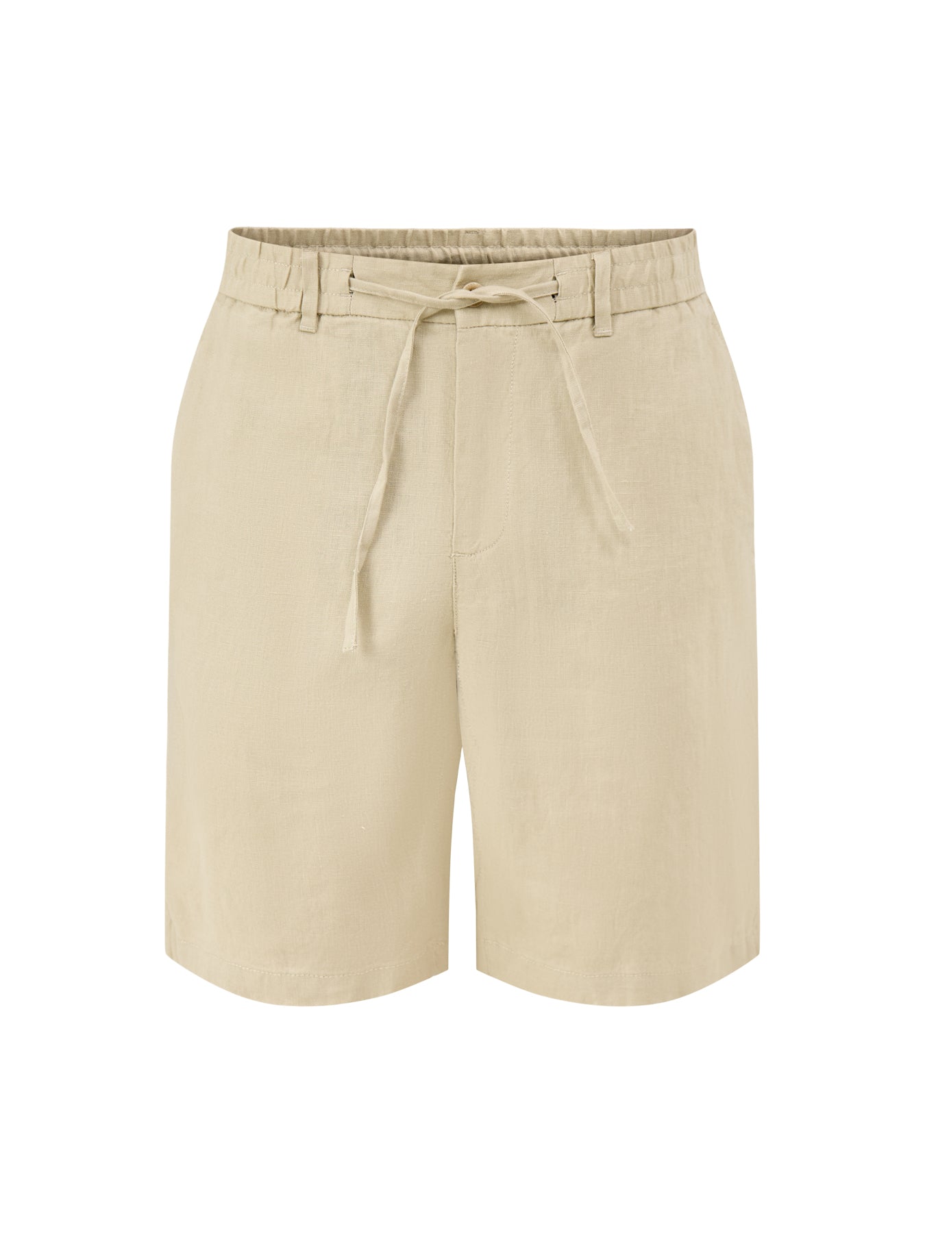 Linen Drawstring Shorts Beige