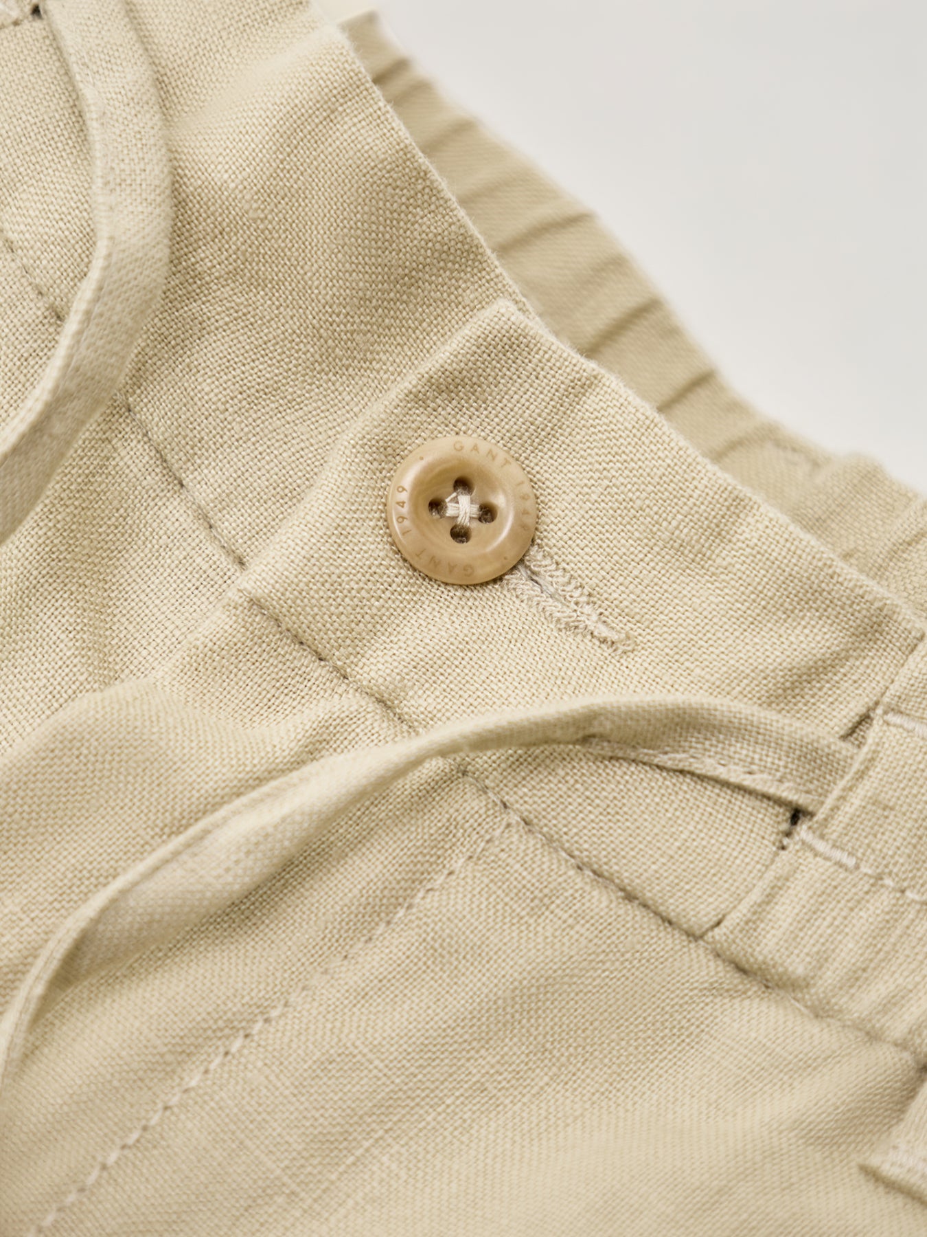 Linen Drawstring Shorts Beige