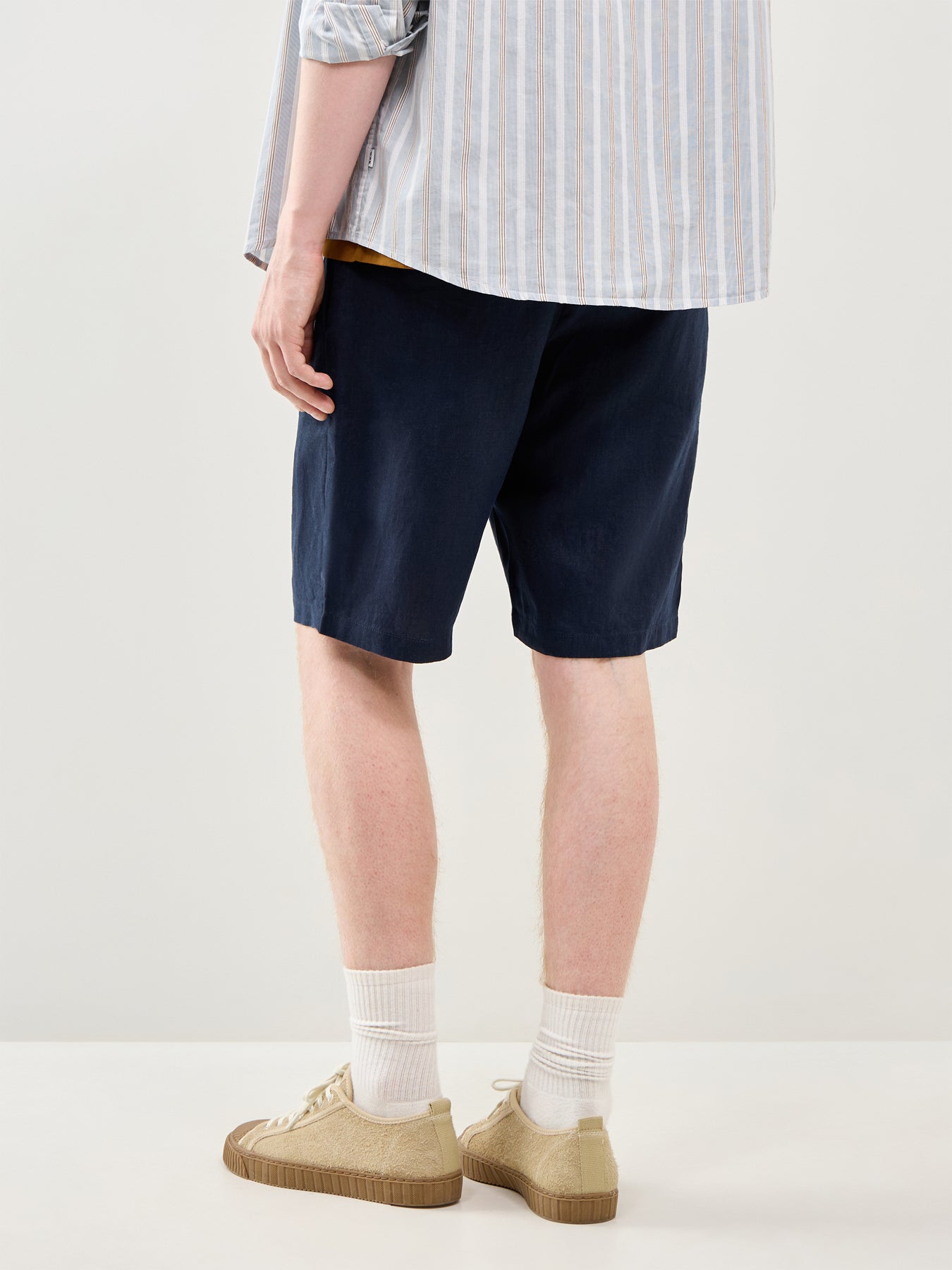 Linen Drawstring Shorts Navy