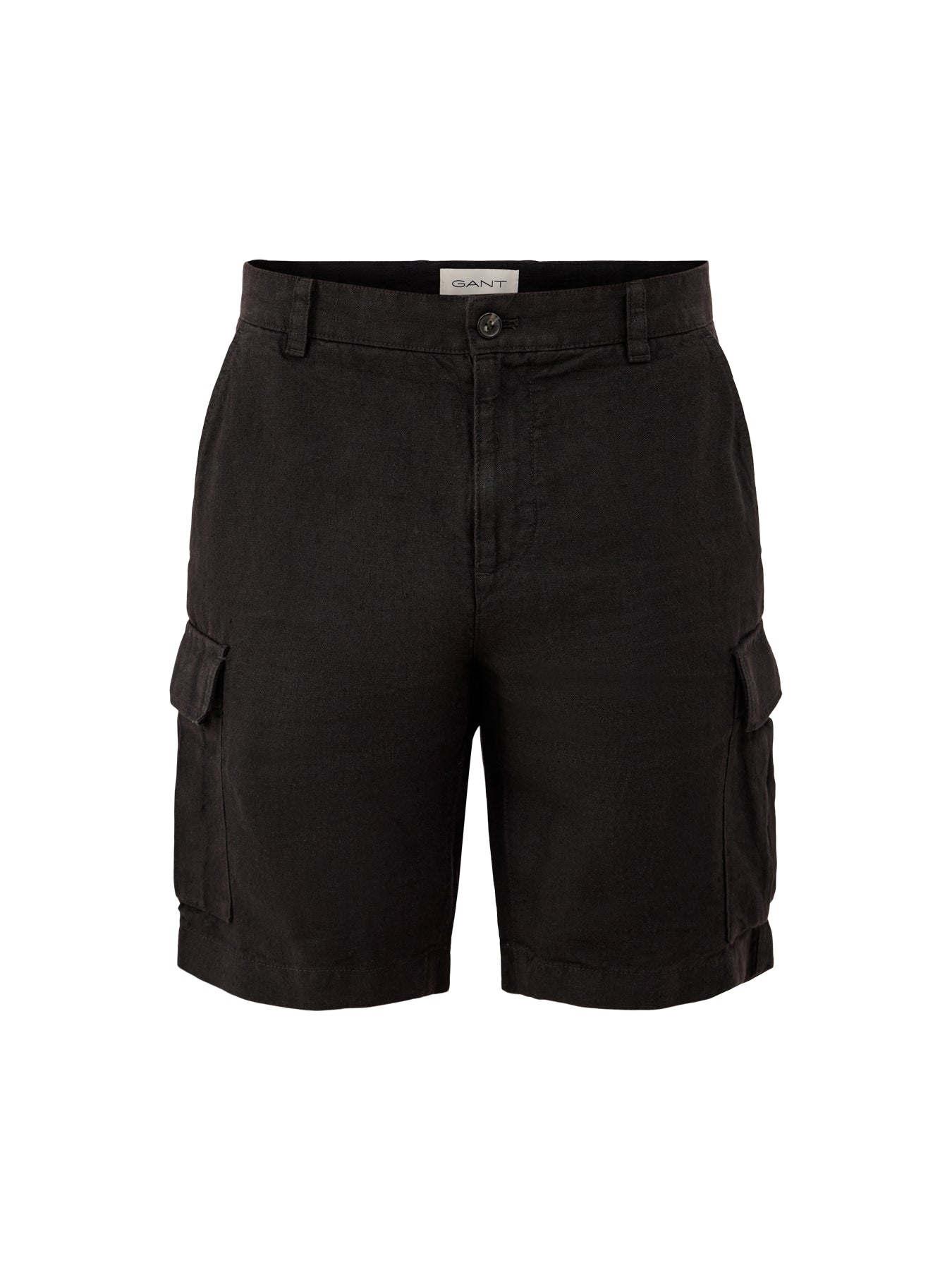 Linen Cargo Shorts Black