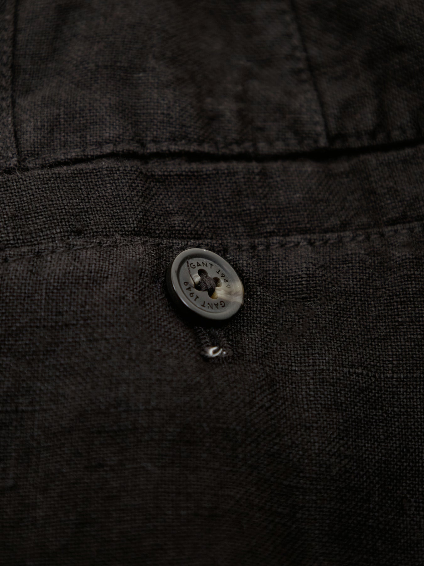 Linen Cargo Shorts Black